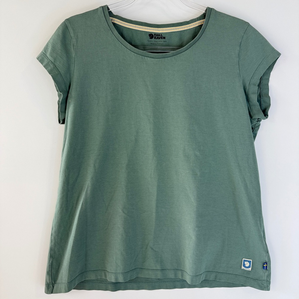 Fjallraven Greenland T-Shirt Womens XL Green Short Sleeve Organic Cotton 89969
